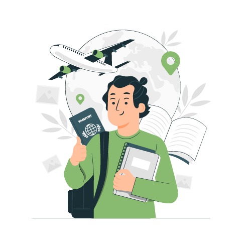 a scholarship student holding his passport