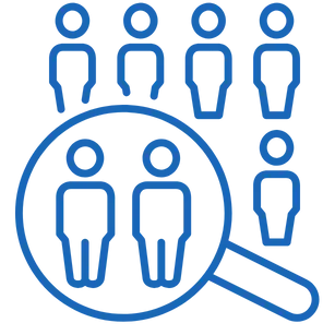 أيقونة عبرة عن عملية اختيار عينة البحث العلمي